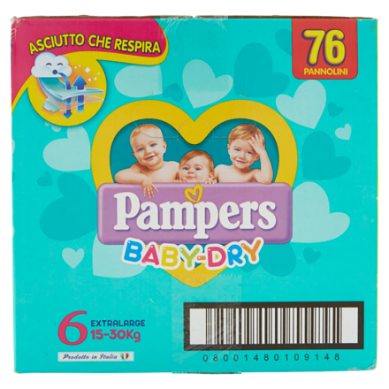 Immagine di Pannolini Baby Dry 6 XL quadripack 76 pezzi 