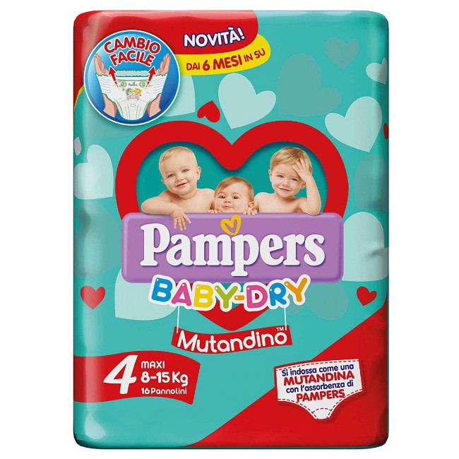 Immagine di Pannolini Mutandina Baby Dry 4 Maxi (8-15 kg) Confezione da 16 pezzi