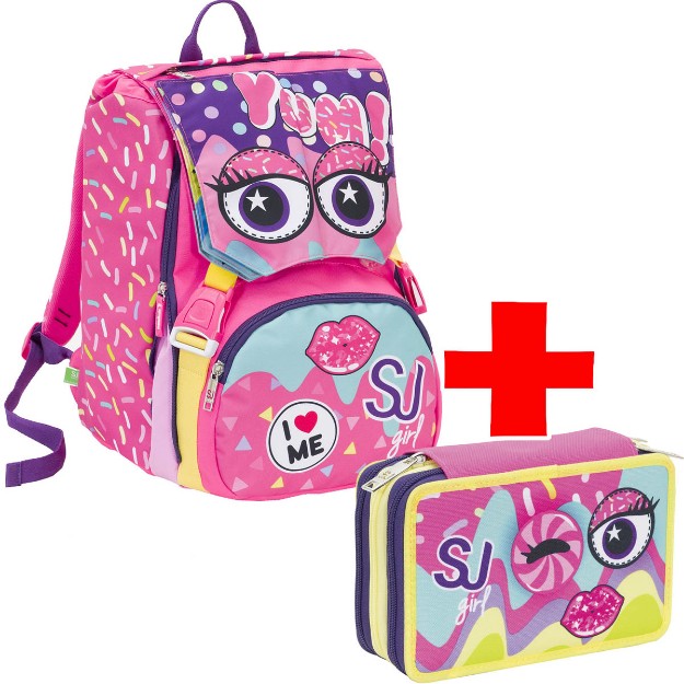 Paniate - Schoolpack Girl SJ Gang (Zaino Scuola + Astuccio 3 Zip) Seven in  offerta da Paniate