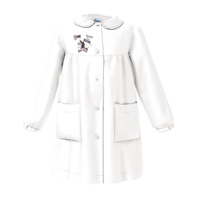 Grembiule scuola Siggi ragazza con zip e ricamo frontale