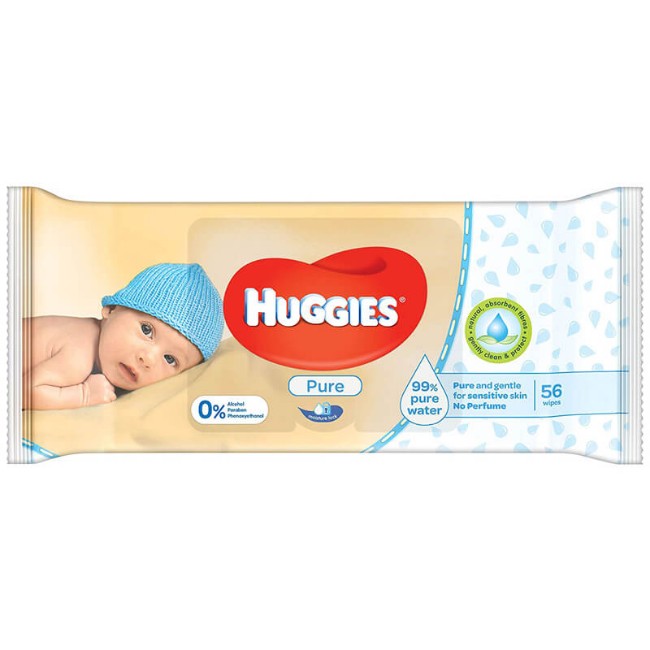 Huggies 56 Salviette Pure, Formula con Acqua Pura di Huggies