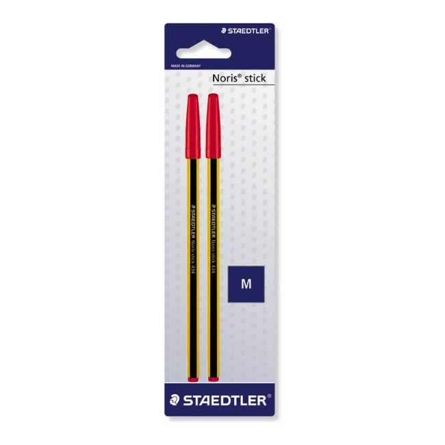 Immagine di 2 Penne a Sfera M Noris Stick Rosso 