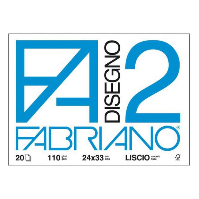 Paniate - Album da Disegno FA2 Liscio (24x33 cm 20 Fogli 110 g/m2) Fabriano  in offerta da Paniate