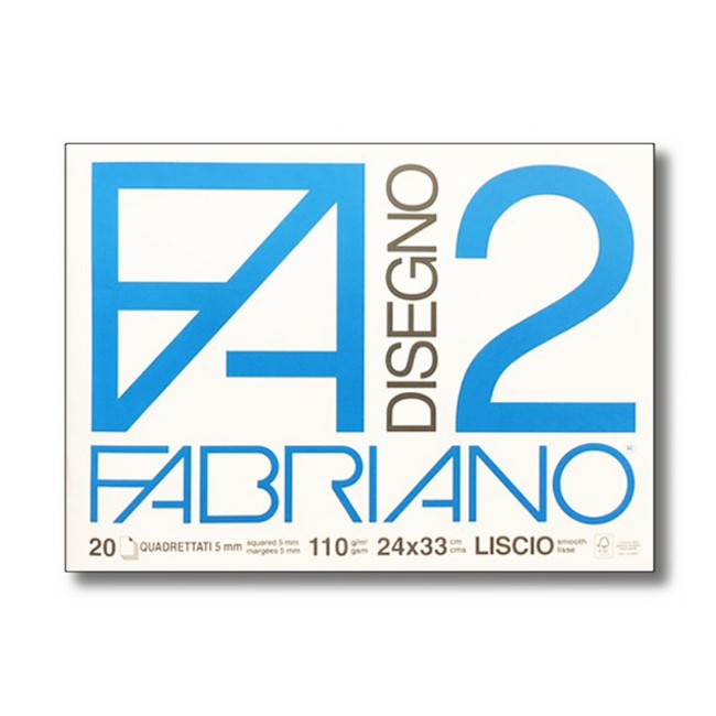 Immagine di Album da Disegno FA2 Liscio Quadrettato 5mm (24x33 cm 20 Fogli 110 g/m2) 