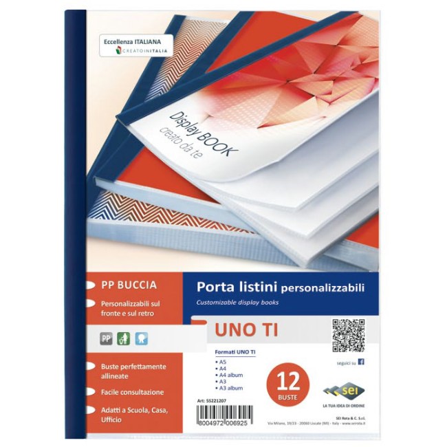 Immagine di Porta Listini Blu Uno TI 22 x 30 12 Buste 