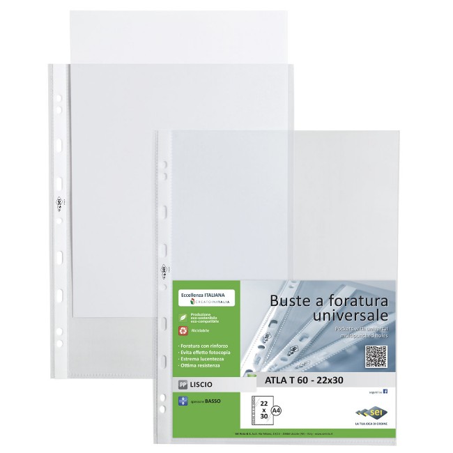 Immagine di Buste Trasparenti Atla 22 x 30 T 60 100 pezzi 