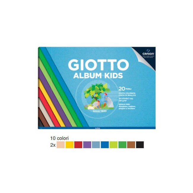 Paniate - Album A4 Kids Carta Liscia Colorata (20 Fogli 120 g/m2) Giotto in  offerta da Paniate