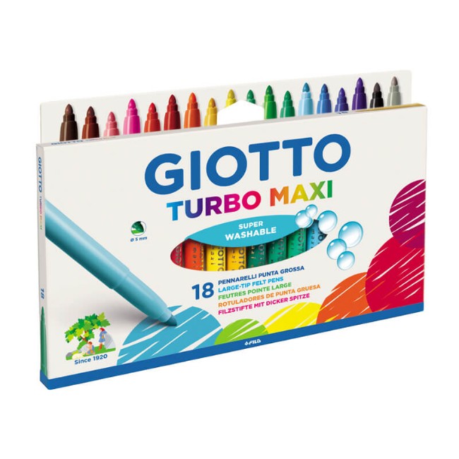 Pennarelli Giotto Turbo Maxi. Scatola 24 colori assortiti