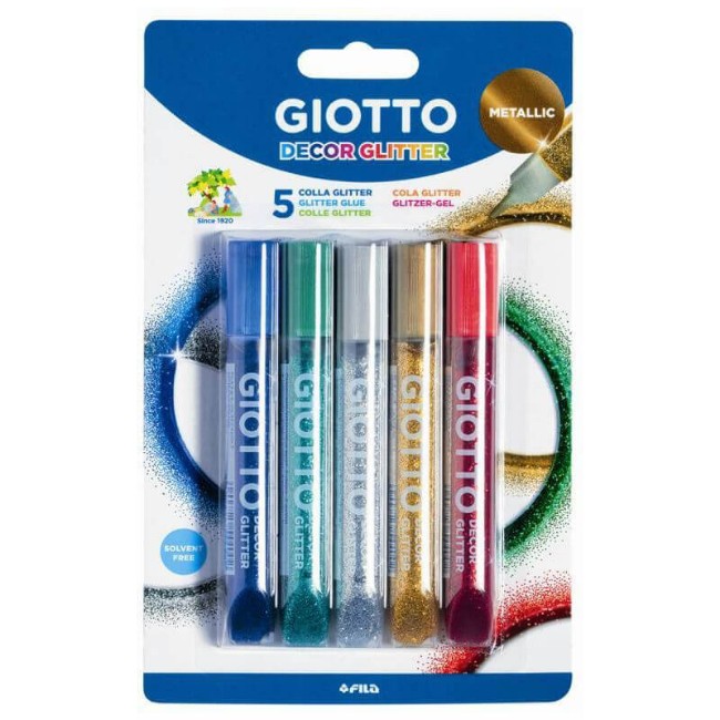 Paniate - Colla Decor Glitter Colori Assortiti (5 Tubetti da 10,5ml) Giotto  in offerta da Paniate