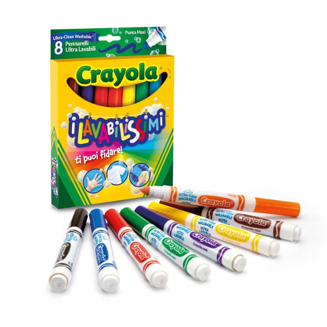 Pennarelli Lavabili CRAYOLA - Confezione Da 24 | Punta Maxi Con Doppio Tratto | Colori Vivaci E Facili Da Lavare - Foto 4