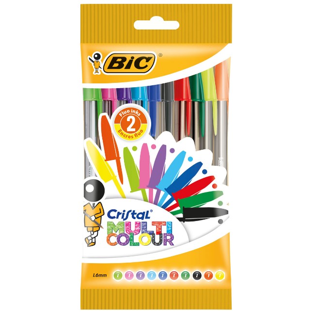 Immagine di 10 Penne a Sfera Cristal Multicolor 