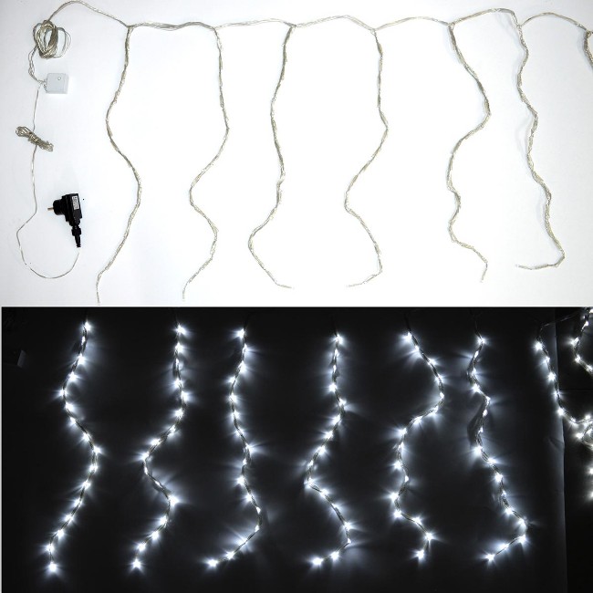 Buudala Tenda Luminosa Esterna 12,8+5M, 8 Modalità, Timer E Memoria, Bianco, Per Natale E Feste