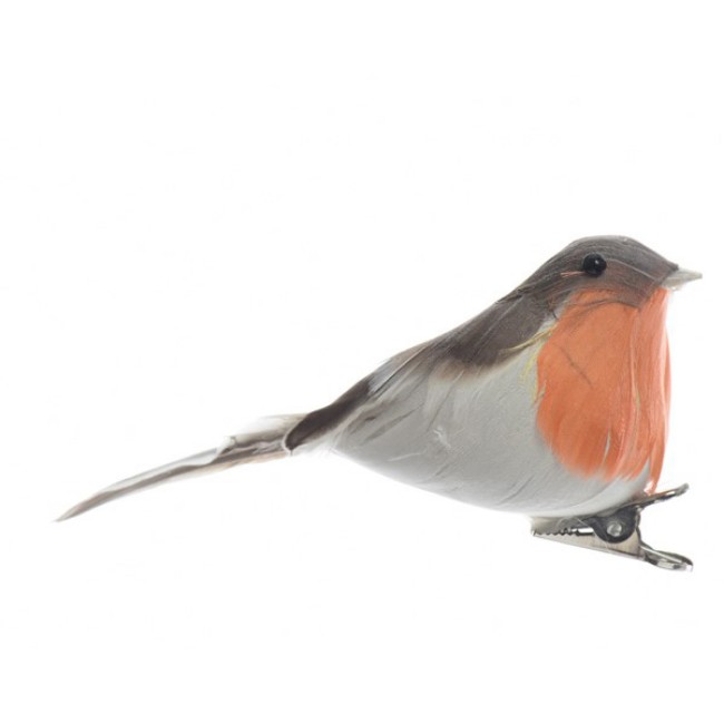Immagine di Uccellino Pettirosso Decorativo con Clip