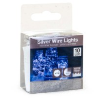 Luci di Natale 10 MicroLED a Batteria con Funzione Timer - Luce Fredda