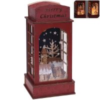 Immagine di Lanterna in Legno con LED e Scenetta Natalizia 