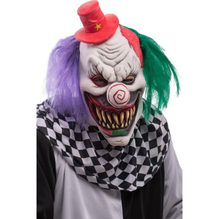 Immagine di Maschera Clown Horror con Capelli e Cappellino 