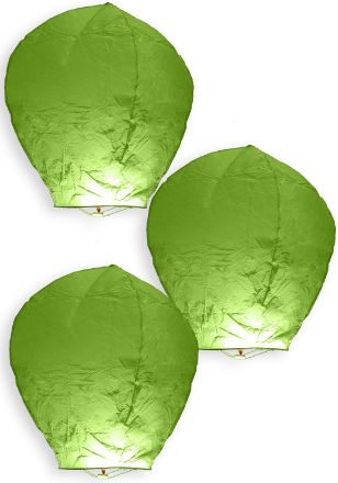 Immagine di 3 Mongolfiere Verdi 95cm 