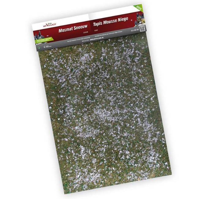Tappetino Muschio Innevato per Villaggio Natalizio e Presepe 70x50cm 