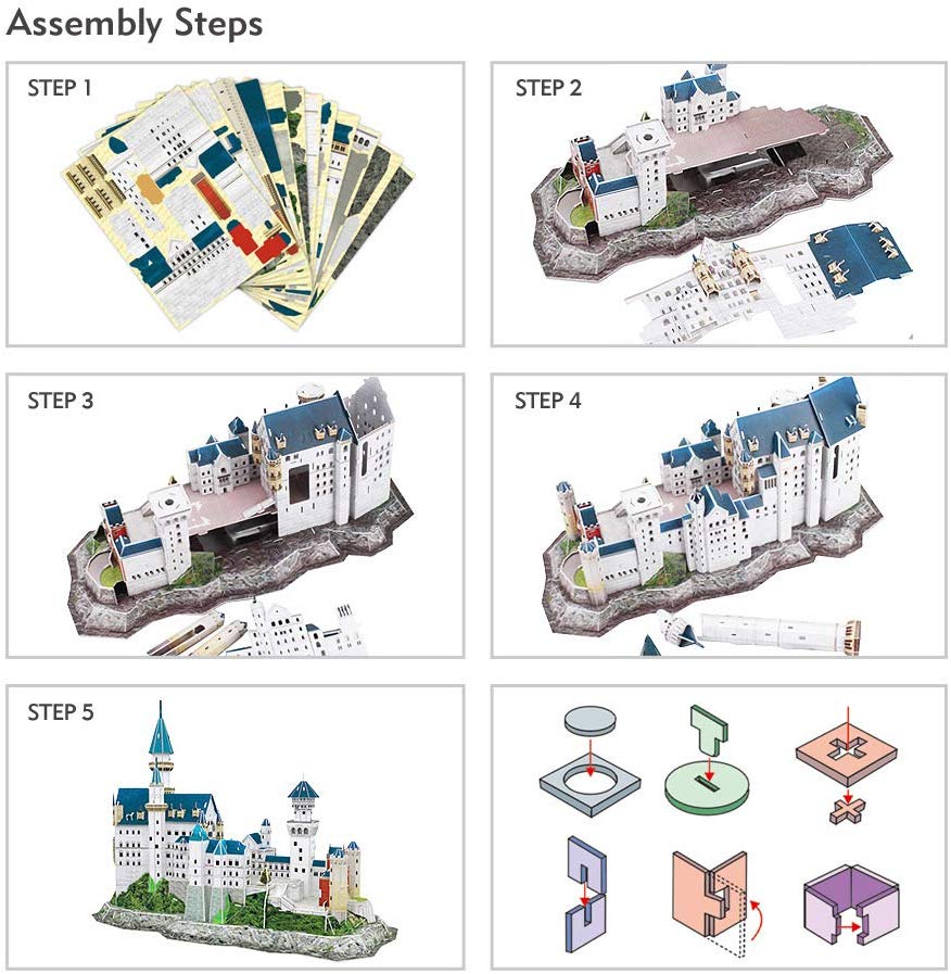Paniate Cubic Fun Puzzle 3D Castello di Neuschwanst 121pz CubicFun in