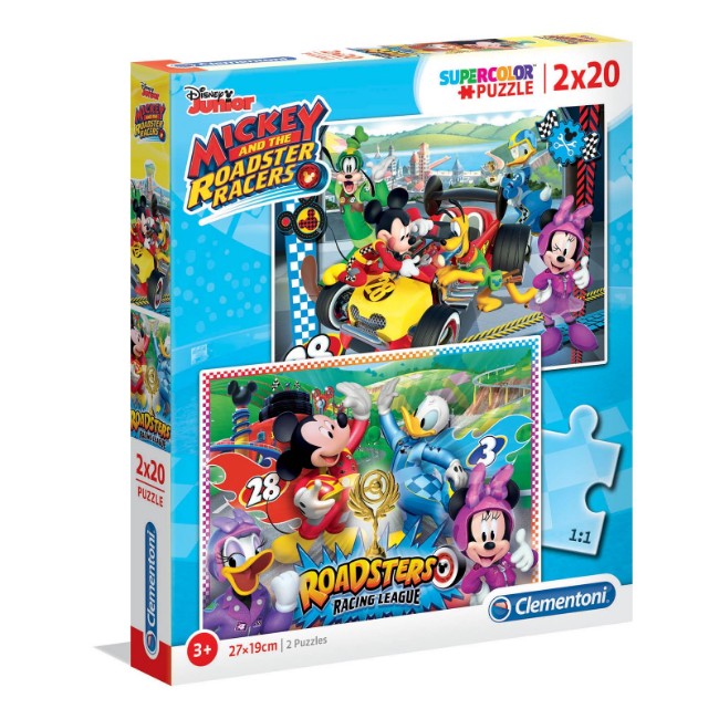 Paniate - Supercolor Puzzle 2x20 Pezzi Mickey the Roadster Racers ...