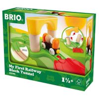 Immagine di Brio My First Railway 33706 Blocco con Tunnel e Vagone Sonaglio - 7 Pezzi