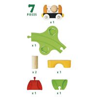 Immagine di Brio My First Railway 33706 Blocco con Tunnel e Vagone Sonaglio - 7 Pezzi