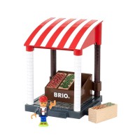 Immagine di Brio World 33946 Set Banco del Mercato in Legno - 11 Pezzi