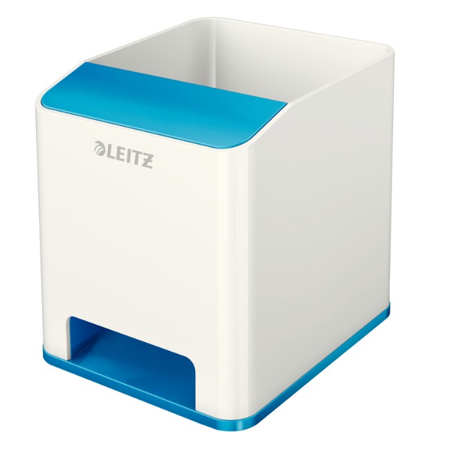 Immagine di Portapenne WOW Con Amplificatore Del Suono Bianco/Blu metallizzato