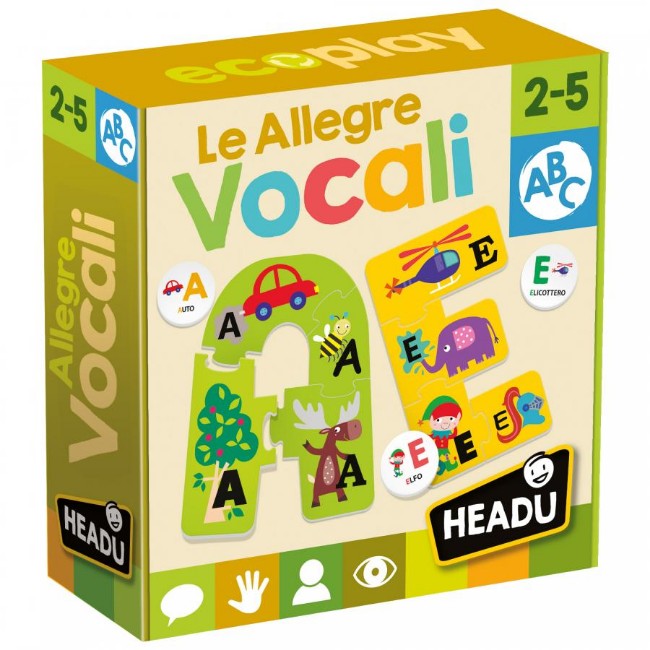 HEADU ECO PLAY Le Allegre Vocali – Pädagogisches Vokal-Spiel Aus Recyceltem Material, Ab 2 Jahren