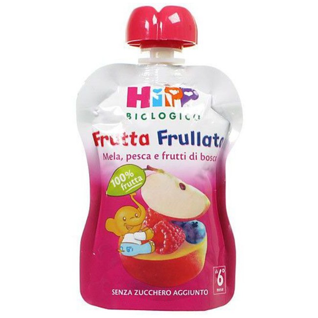 Immagine di Frutta Frullata Bio Mela Pesca e Frutti di Bosco 90 g 