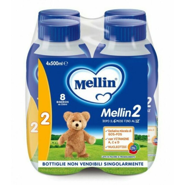 Latte Mellin 2 Liquido 4X500ml Confezione 4X500 ml