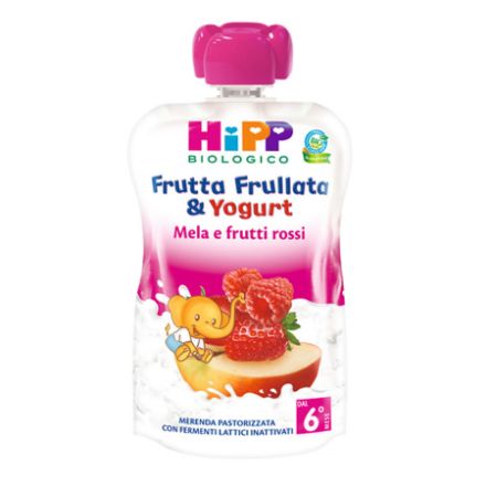 Immagine di Frutta Frullata Bio Mela e Frutti Rossi e Yogurt 100 g 