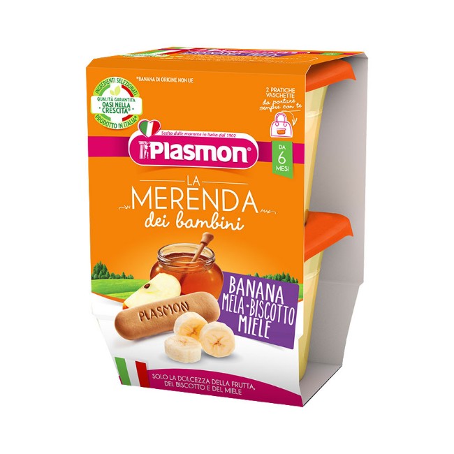 Immagine di Plasmon Merenda Banana Mela Biscotto e Miele 2x120g 