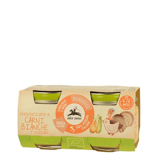 Immagine di Omogeneizzato di Carni Bianche e Verdure Biologico 2x80 g 