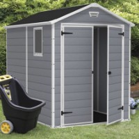 Immagine di Keter Manor 6x8 Grey Casetta da Giardino Porta Attrezzi in Resina 