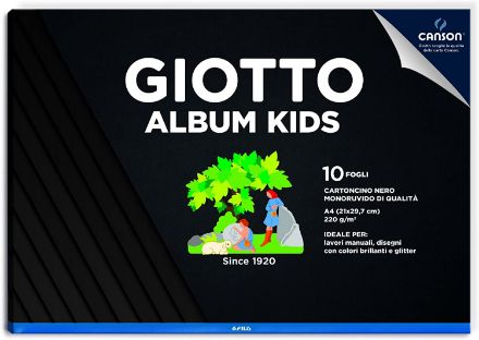 Immagine di Giotto Album Kids A4 Colore Nero Monoruvida 10 Fogli 220Gr / M2 