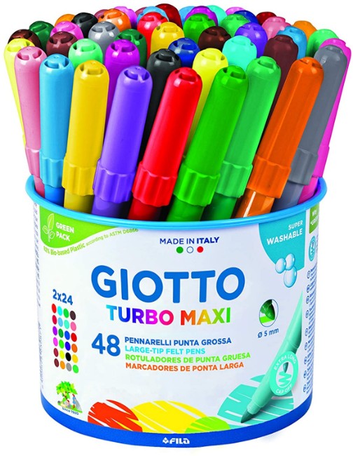 Paniate - Pennarelli Turbo Maxi Giotto 48pz in 24 colori Giotto in offerta  da Paniate