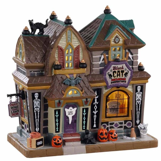 Paniate Black Cat Halloween Décor Led 05610 Lemax in offerta da Paniate