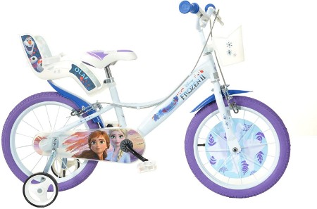 Dino Bikes Bicicletta Disney Frozen 2 da 16 Pollici con Rotelle