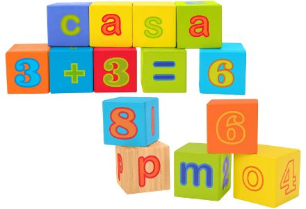 Immagine di Cubi in Legno Lettere & Numeri 