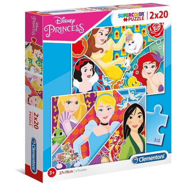 Immagine di Supercolor Disney Princess 2 puzzle da 20 pezzi 