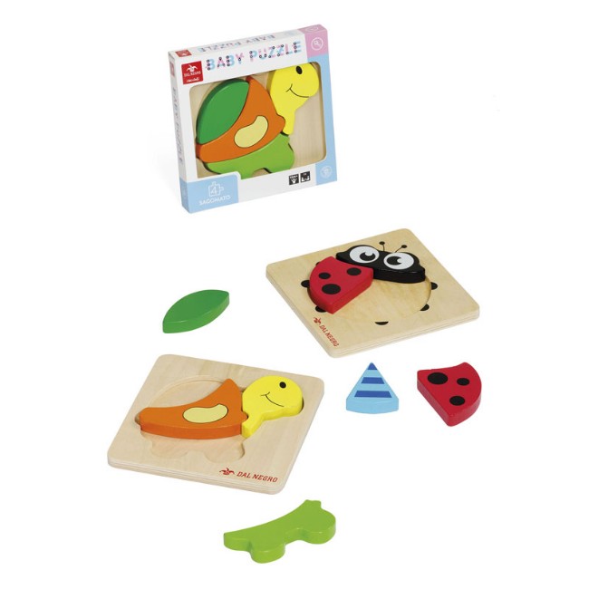 Immagine di Baby Puzzle in Legno Tartaruga e Coccinella 