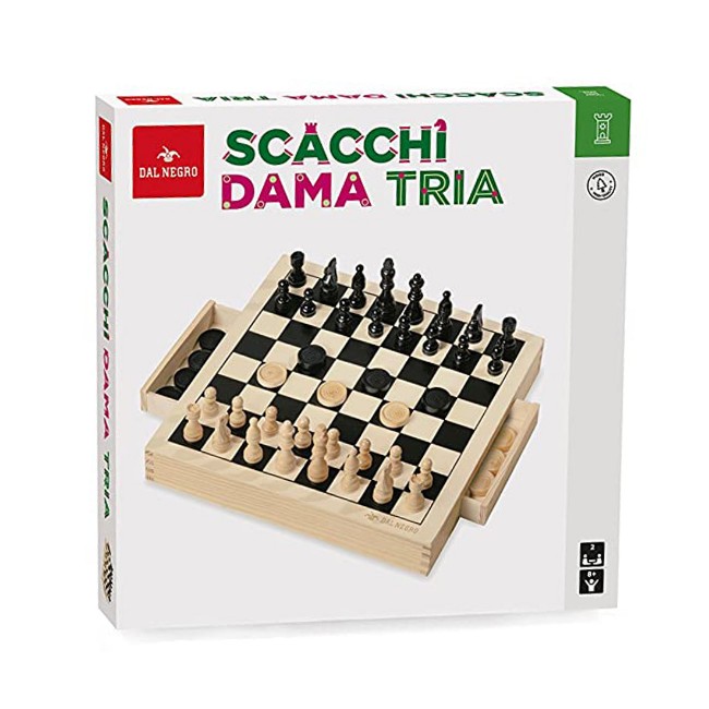 Immagine di Scacchi Dama Tria Legno