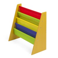 Scaffale Libreria in Legno con 5 Ripiani in Tessuto
