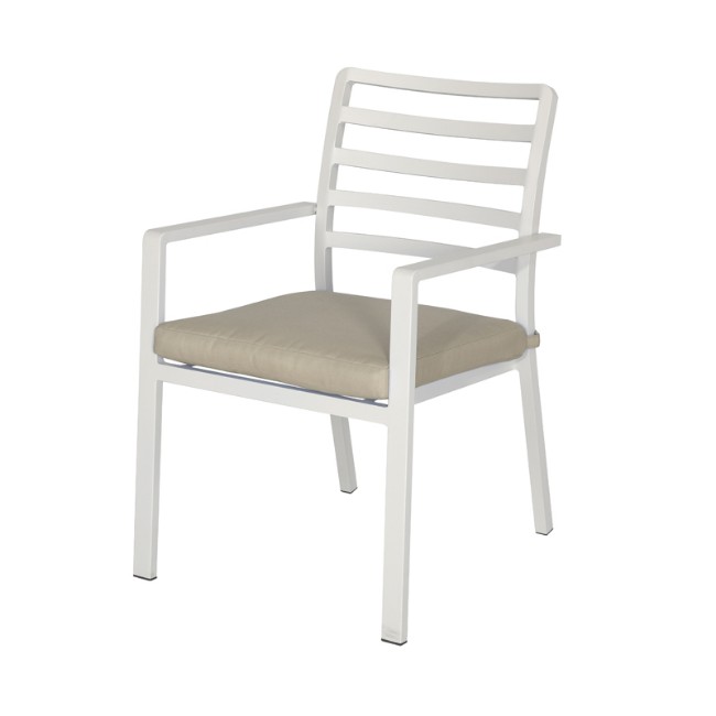 Immagine di Poltrona Elba in Alluminio Bianco/Tortora