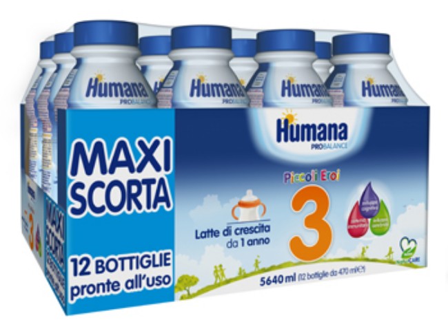 Paniate - Humana Latte Humana 3 Liquido 470ml x 12 Pacco Scorta HDPE - Latte  Crescita Liquido in offerta da Paniate