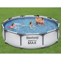 Bestway Piscina Rotonda Steel Pro MAX 56408 - 305x76cm con Filtro a Cartuccia