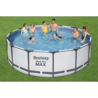 Bestway Piscina Rotonda Steel Pro MAX 5612X - 427x122cm con Filtro a Cartuccia