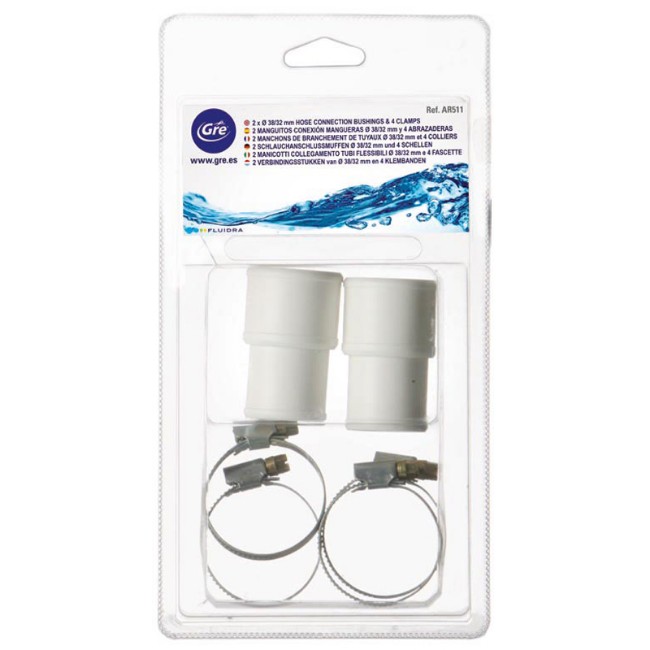 Immagine di Kit 2 Raccordi per Tubi 32/38 mm e 4 Fascette 32/38 mm