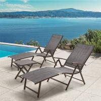 Immagine di Set Tropea 2 Sdraio + Tavolino in Alluminio Grigio/Grigio